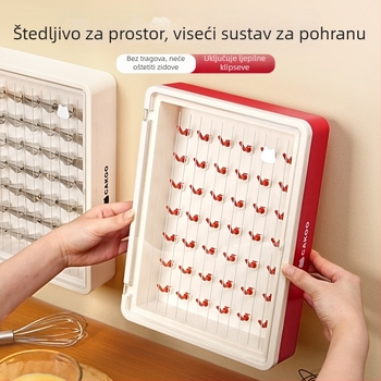 Zidna kutija za pohranu ukrasnih mlaznica s vratima — prozirna, otporna na prašinu, velika zapremina, za kućnu izradu peciva