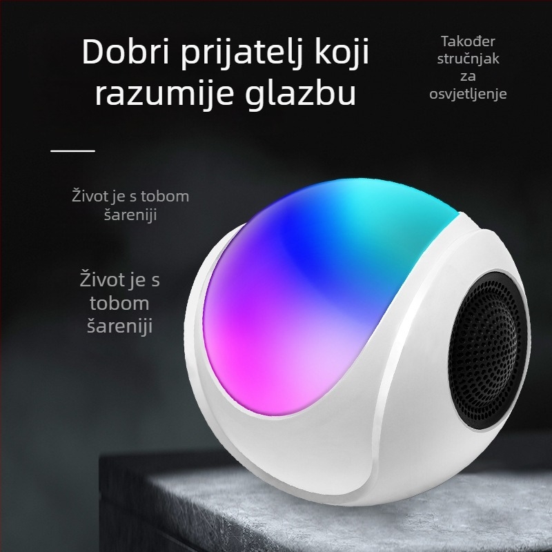Mini stolni Bluetooth zvučnik — Bluetooth 5.3; 3 W izlaz; frekvencijski odziv 60 Hz–15 kHz; SNR ≥85 dB; ugrađena baterija 800–1000 mAh