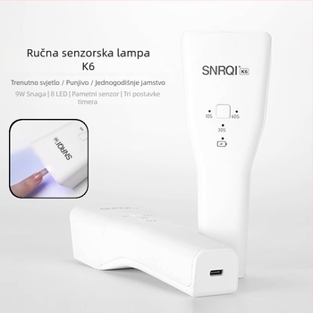 SNRQI K6 Ručna fototerapijska lampa – Bežično-indukcijska mini lampa za fototerapiju noktiju, prijenosna lampa za sušenje gel lakova