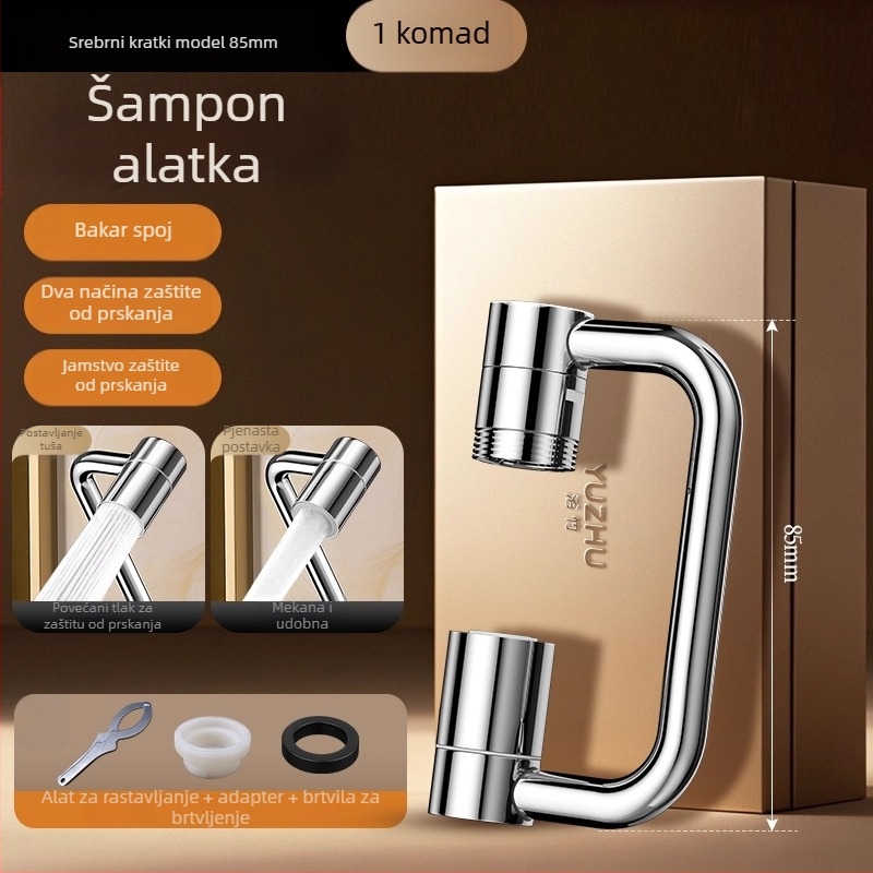 Produženje slavine s robotskim rukom i okretno teleskopskim izljevom za umivaonik i kuhinju – Model lt036; Nehrđajući čelik; Elektroplatiranje; Moderan minimalistički stil