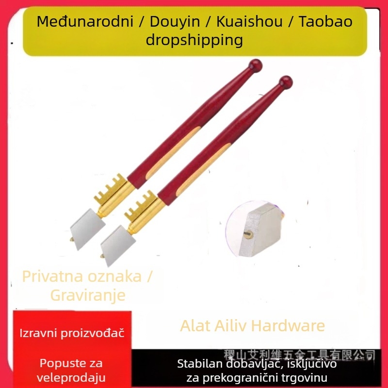 Prirodni dijamantni rezač stakla s drvenom ručkom, za kućnu upotrebu