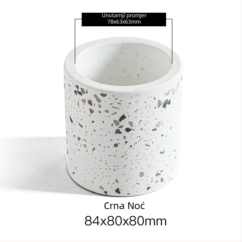 Držač za četkicu za zube od diatomita i gline, terrazzo stil; montaža bez bušenja; tisak logotipa; prilagodba dostupna; pakiranje 60 komada