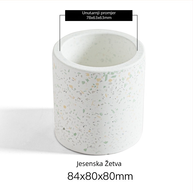 Držač za četkicu za zube od diatomita i gline, terrazzo stil; montaža bez bušenja; tisak logotipa; prilagodba dostupna; pakiranje 60 komada