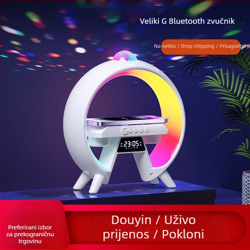 Bluetooth zvučnik s RGB osvjetljenjem i alarmom, ugrađena baterija, podrška TF kartici