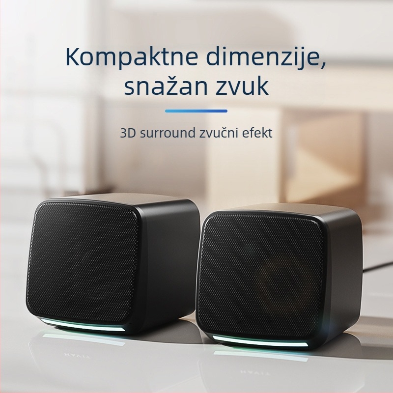 USB stolni desktop stereo zvučnici za računalo, dva zvučnika, 5V, 6W, 3D Surround / Virtual Surround, 3,5 mm ulaz, MP3 reprodukcija