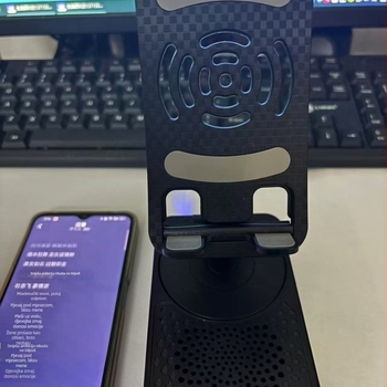 Bluetooth inteligentni okretni držač za telefon s ugrađenim zvučnikom i power bankom — Bluetooth 5.3, 500–800 mAh, 5W, domet 10 m