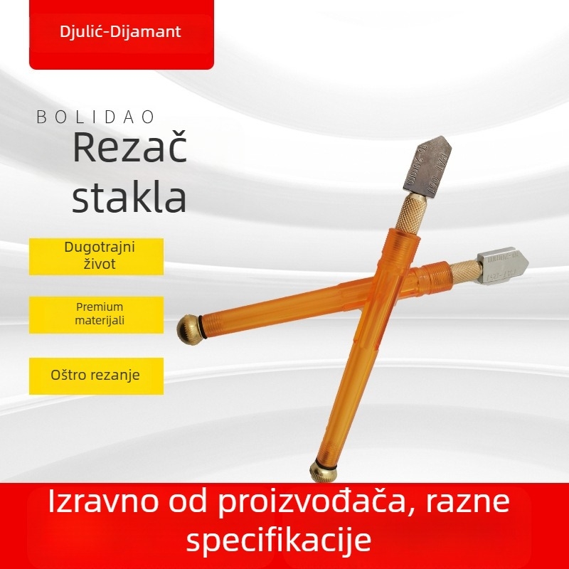 Valjkasti stakleni rezač za staklo i keramičke pločice, model 01, debljina reza 1–100 mm