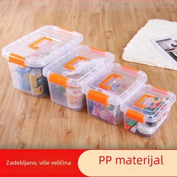 Prozirna plastična kutija za skladištenje s poklopcem, kućna upotreba – višestruka kutija za igračke, odjeću i grickalice