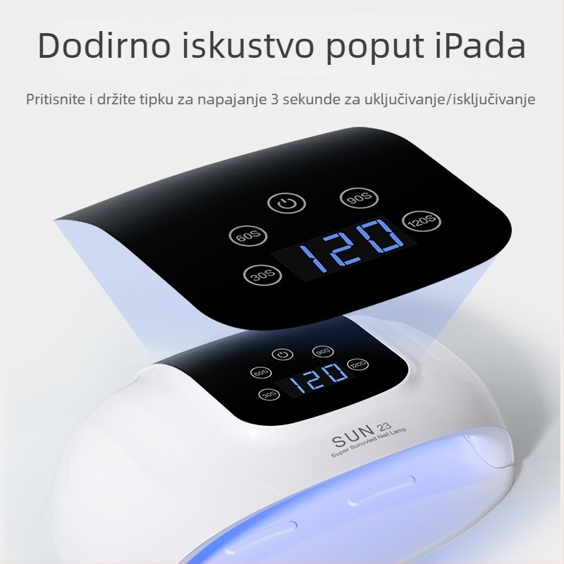 LED lampa za manikuru s dodirnim zaslonom i fototerapijom, brzo sušenje za 10 sekundi, jaka snaga, ne potamnjuje ruku, lampa za sušenje noktiju