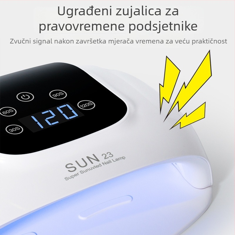 LED lampa za manikuru s dodirnim zaslonom i fototerapijom, brzo sušenje za 10 sekundi, jaka snaga, ne potamnjuje ruku, lampa za sušenje noktiju
