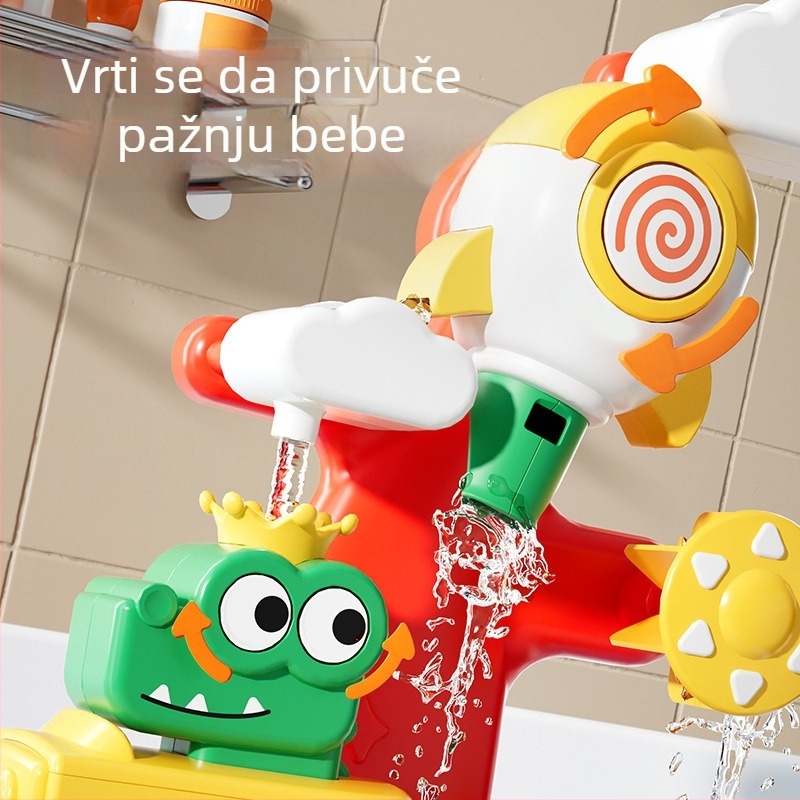 Kupaćka igračka: Četiri u jednom rotirajuća patka-podmornica s raspršivanjem vode; Materijal: plastika; Kategorija: Igračke za vodu u kupaonici; Preporučena dob: 4–6 godina