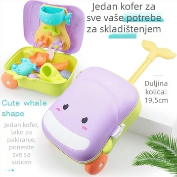 Igračka za pijesak i vodu s motivom kita – plastični set alata za pijesak za djecu 7–14 godina