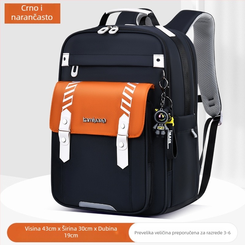Unisex školski ranac za 5.–6. razred, Nylon/Poliester, vodootporan, ultra lagan, smanjuje teret