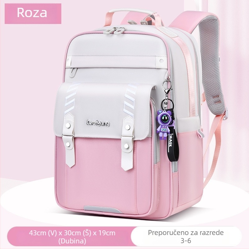 Unisex školski ranac za 5.–6. razred, Nylon/Poliester, vodootporan, ultra lagan, smanjuje teret