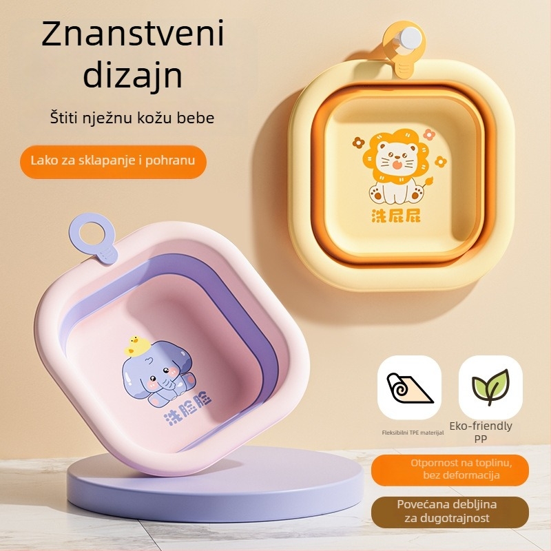 Dječja sklopiva umivaonica – prijenosna plastična posuda za bebe, 180–200 g, proljeće 2025 izlazi