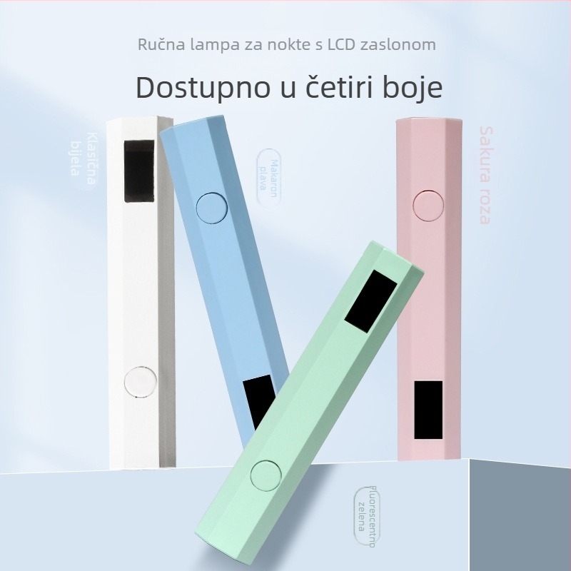 LCD ručna lampica za manikuru, kompaktna, prijenosna, mini lampa za gel lak, fototerapija i učvršćivanje noktiju