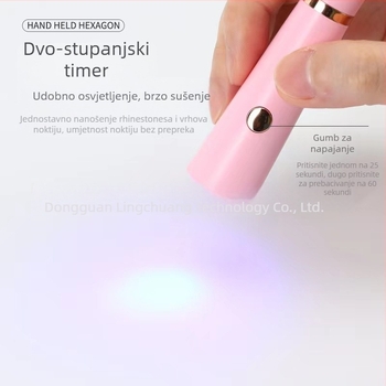Ručna bar-lampa za nokte, kompaktna punjiva LED lampa za sušenje gel lakova i umjetnost noktiju