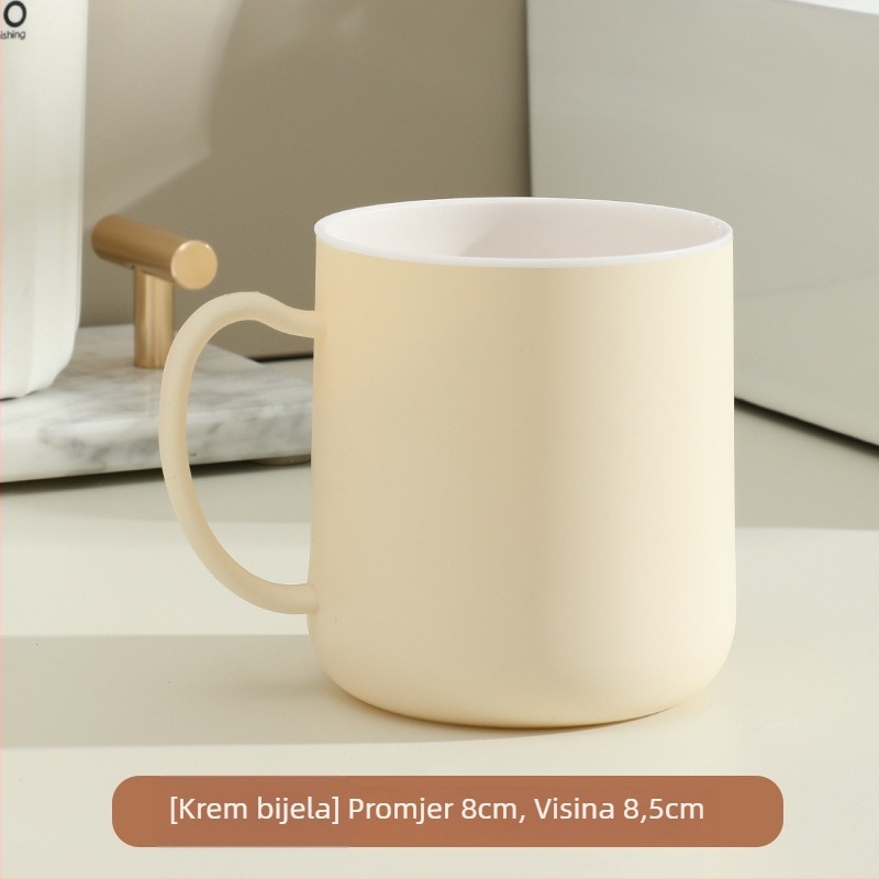 Plastična čašica za ispiranje usta, cilindričnog oblika, dvostruka stijena, otporna na visoke temperature, težina 121 g