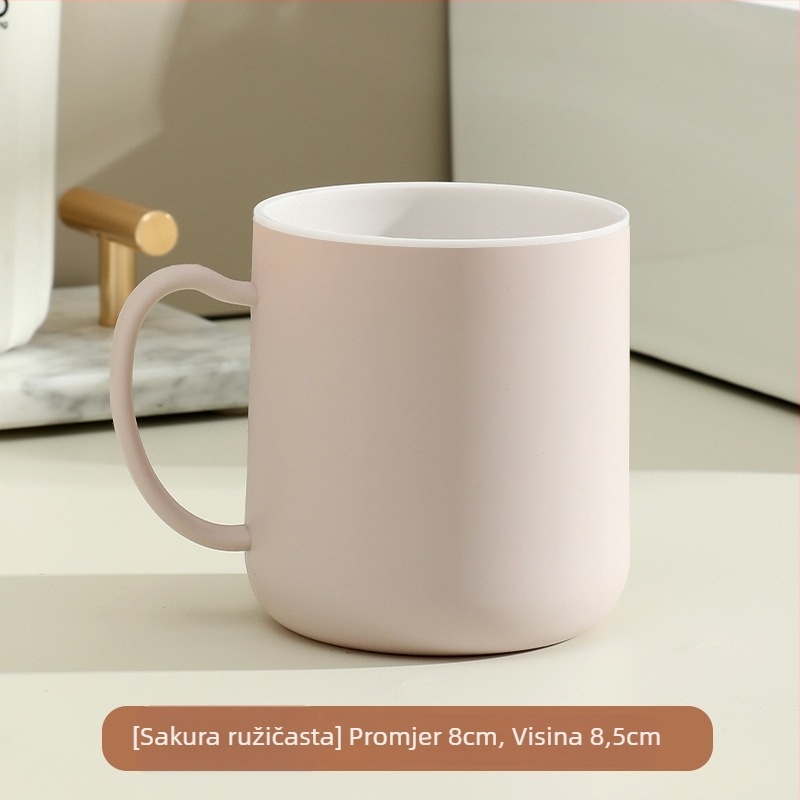 Plastična čašica za ispiranje usta, cilindričnog oblika, dvostruka stijena, otporna na visoke temperature, težina 121 g