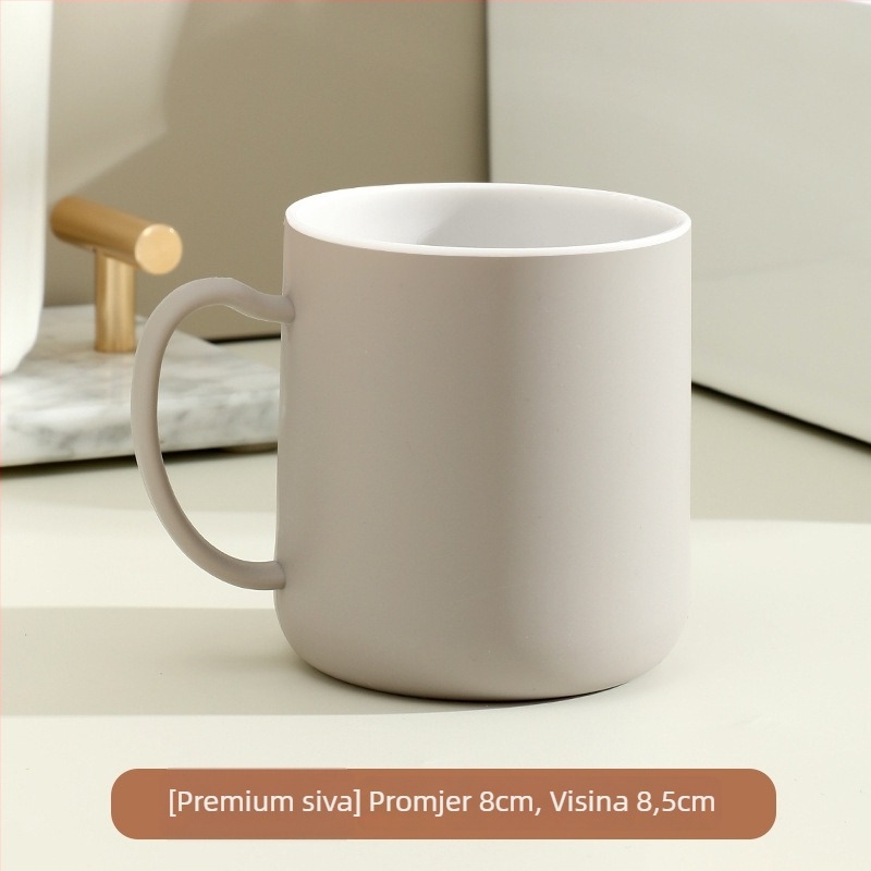 Plastična čašica za ispiranje usta, cilindričnog oblika, dvostruka stijena, otporna na visoke temperature, težina 121 g