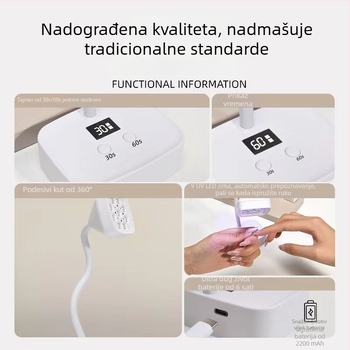 Stolna punjiva lampa za manikuru s dizajnom lotosa, senzor, brzo sušenje, naljepnice za nokte i alat za rhinestones, LED