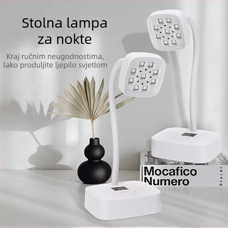 Stolna punjiva lampa za manikuru s dizajnom lotosa, senzor, brzo sušenje, naljepnice za nokte i alat za rhinestones, LED