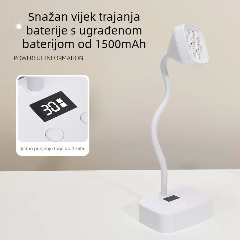 Stolna punjiva lampa za manikuru s dizajnom lotosa, senzor, brzo sušenje, naljepnice za nokte i alat za rhinestones, LED