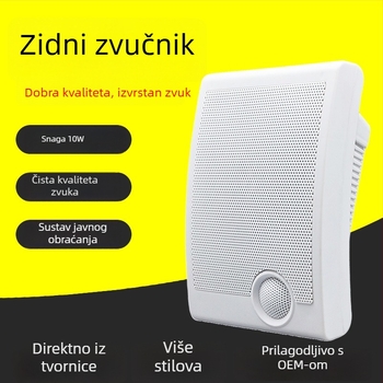 Zidni zvučnik BG-05 s dvostrukim rogom, 10W izlaz, raspon frekvencija 100 Hz–20 kHz, SNR ≥75 dB, Bluetooth 4.1