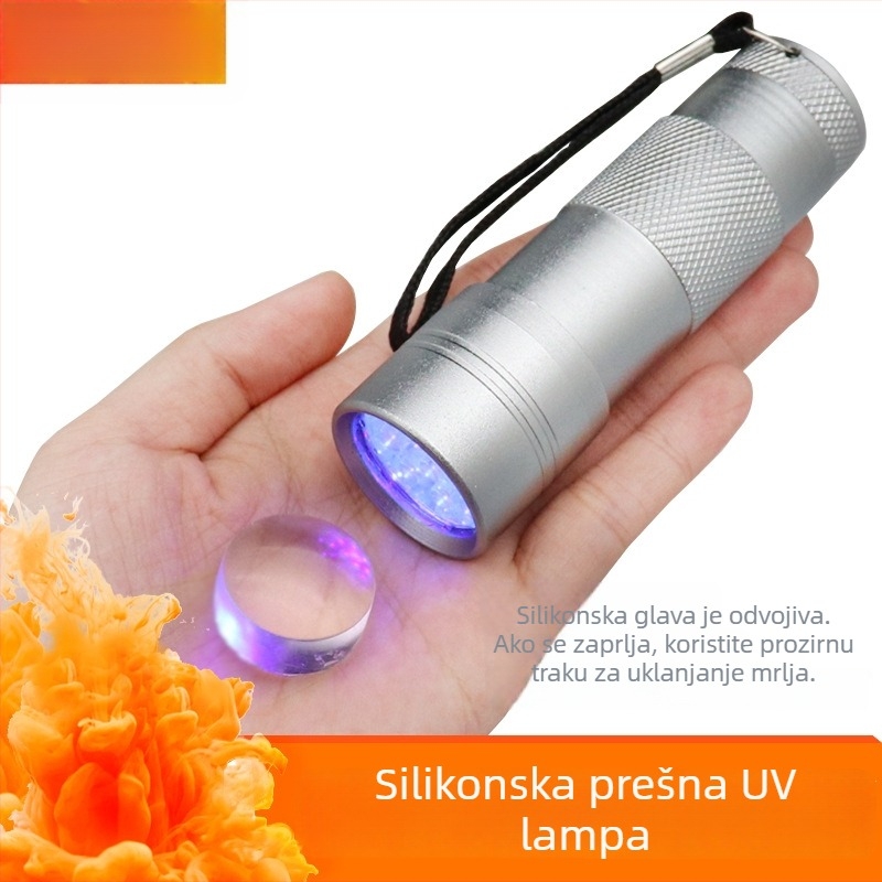 Lampa za njegu noktiju sa silikonskim pritisknim svjetlom, ručna lupa za reljef i otisak sa šljokicama, mini prijenosna fototerapijska lampa za nokte