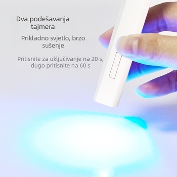 Ručna lampica za nokte u obliku štapa, prijenosna punjiva LED lampa za brzo sušenje noktiju