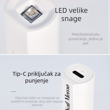 Ručna lampica za nokte u obliku štapa, prijenosna punjiva LED lampa za brzo sušenje noktiju