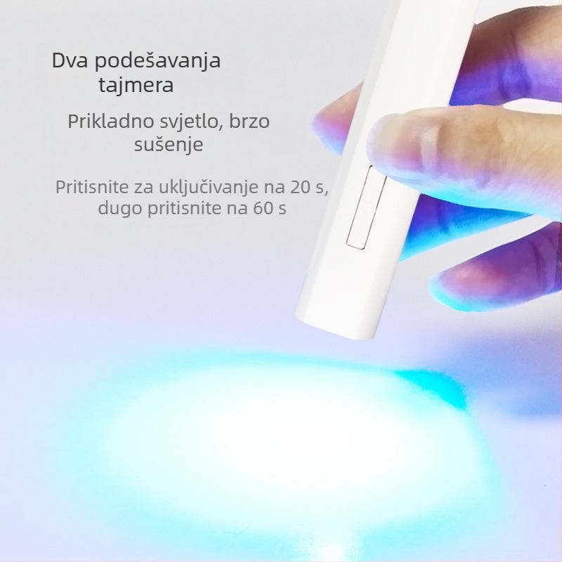 Ručna lampica za nokte u obliku štapa, prijenosna punjiva LED lampa za brzo sušenje noktiju