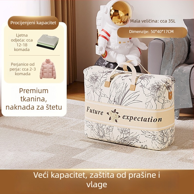 Kockasta torba za pohranu deke, zatvorena, vodootporna, veliki kapaciteta, za putovanja