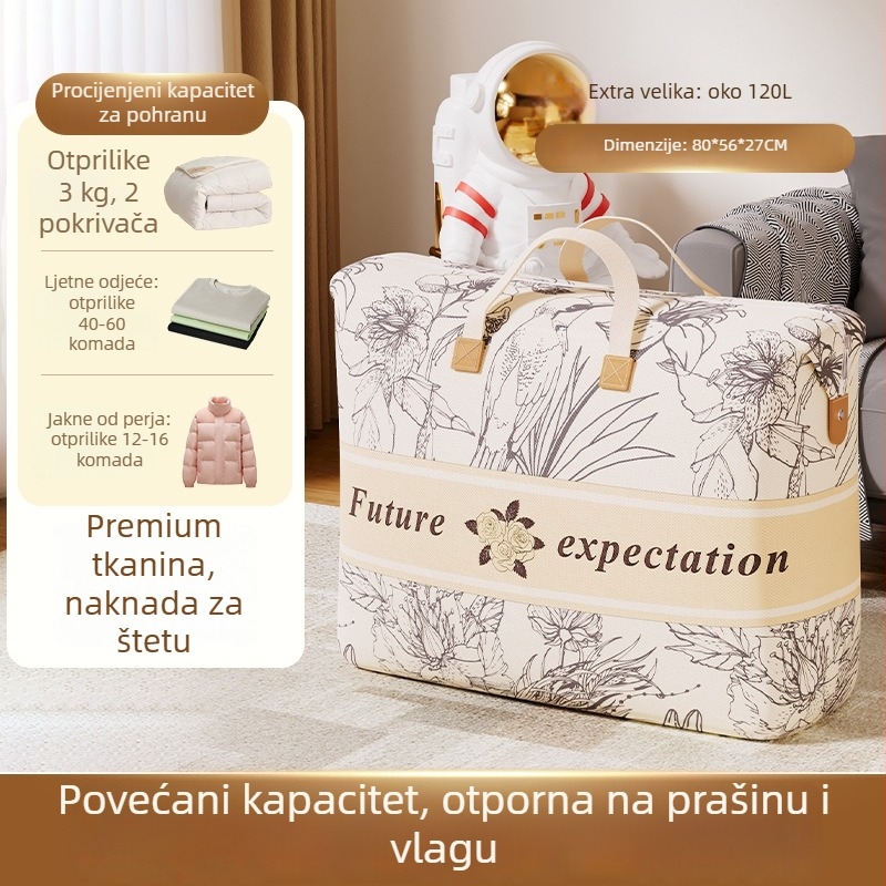 Kockasta torba za pohranu deke, zatvorena, vodootporna, veliki kapaciteta, za putovanja