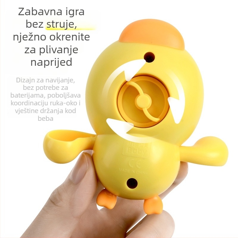 Plastična igračka za kupanje s patkom, mehanizam na navijanje, pluta, za djecu 0–3 godine