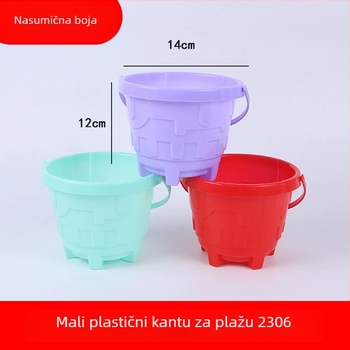 Kanta s dvorcem za igru u pijesku i vodi za djecu – PP materijal, igračka za plažu, alat za igru u pijesku, uzrast 4–6 godina