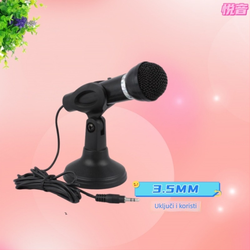 YY-800 Stolni žični mikrofon sa stalkom, raspon frekvencija 40 Hz–20 kHz, SNR ≥60 dB, nominalna snaga 50