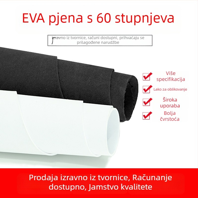 EVA pjena ploča za zaštitu od udara i apsorpciju udaraca, visoka gustoća 2,3, debljina 1-50 mm, prilagođena obrada, tiskanje dostupno