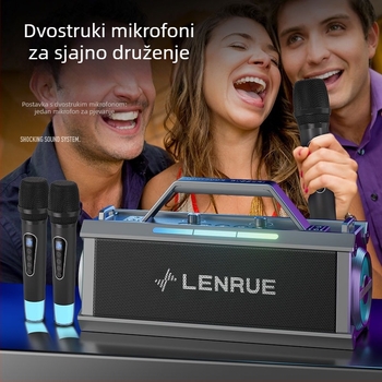 Karaoke Bluetooth zvučnik s ugrađenim mikrofonom, 30W, Bluetooth 5.3, 40Hz-20kHz, IPX4