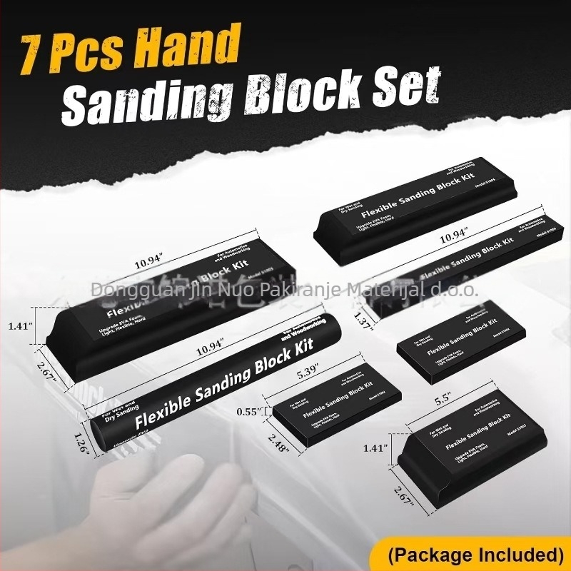 Fleksibilni EVA blok za brušenje, mokro/suvo brušenje, EVA pjena, gustoća 50 kg/m³, branda Jinnuo, za karoseriju auta i drvo