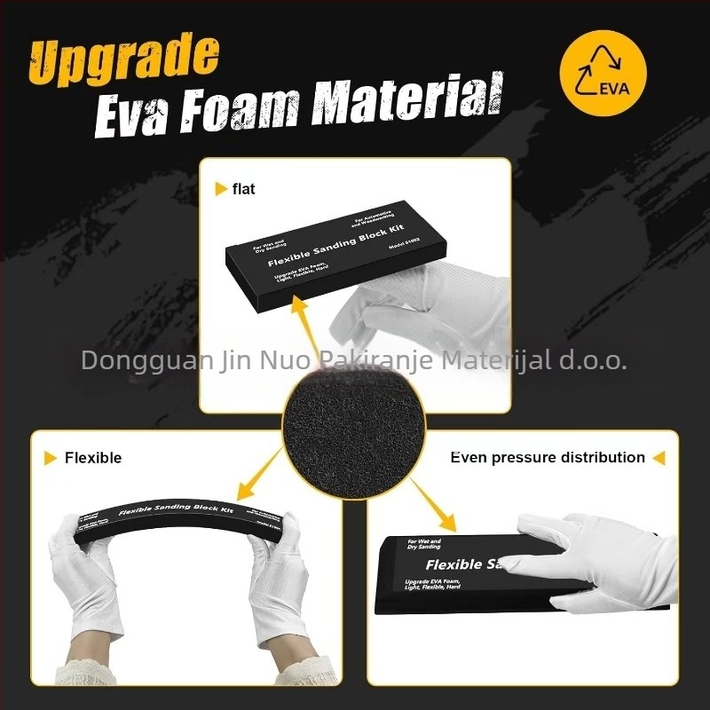 Fleksibilni EVA blok za brušenje, mokro/suvo brušenje, EVA pjena, gustoća 50 kg/m³, branda Jinnuo, za karoseriju auta i drvo