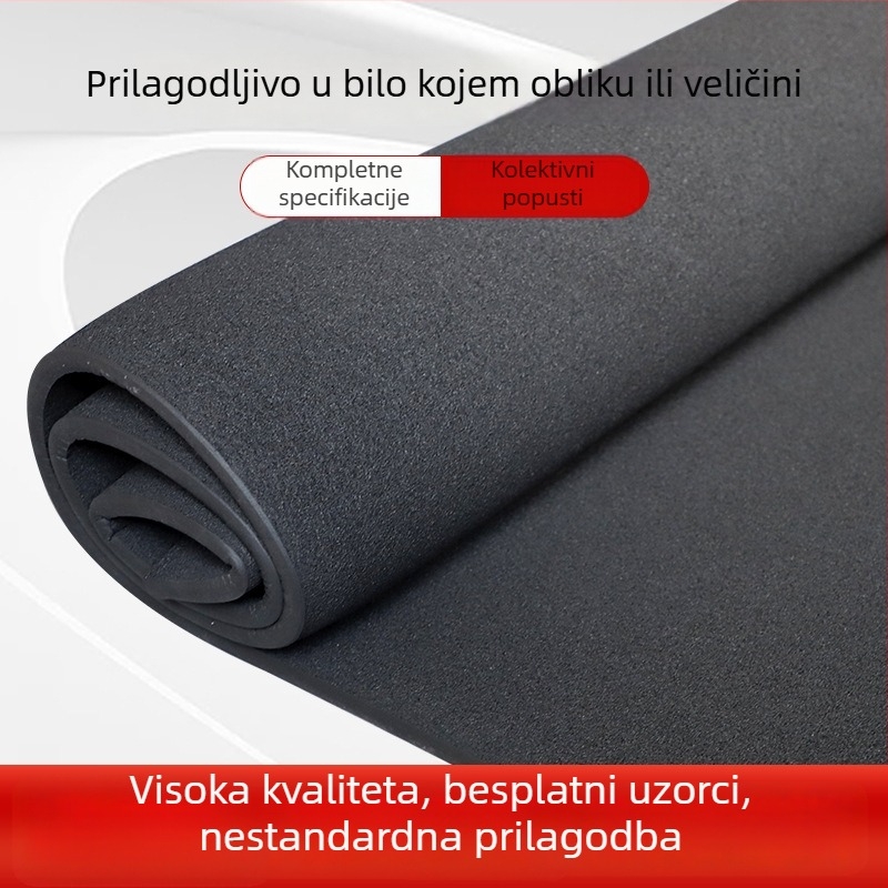 EPDM pjena s zatvorenim ćelijama — list za brtvljenje, toplinsku izolaciju i amortizaciju vibracija — vatrootporna, otporna na koroziju; gustoća 16 kg/m³
