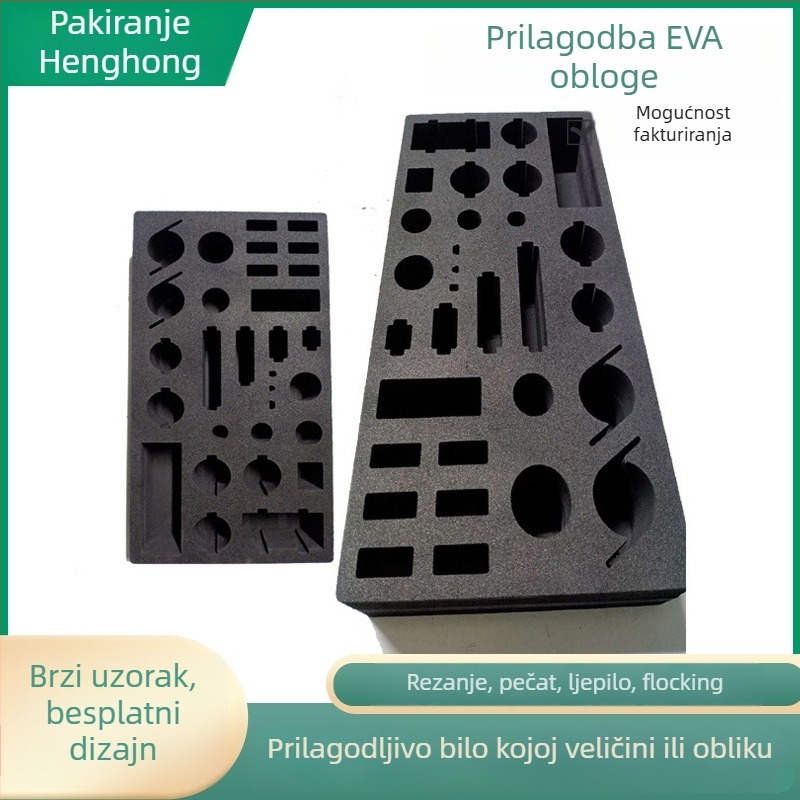 EVA pjena za podstavu i unutarnju ploču za kutije za darove i alate, visoka gustoća 25-200 kg/m³, flokirana završna obrada, Henghong