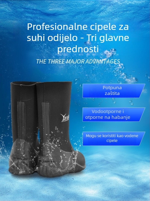 Cipele za rijeke – Neopren gornji dio, protuklizna gumena potplata, visoki gornji dio, vulkanizirana potplata
