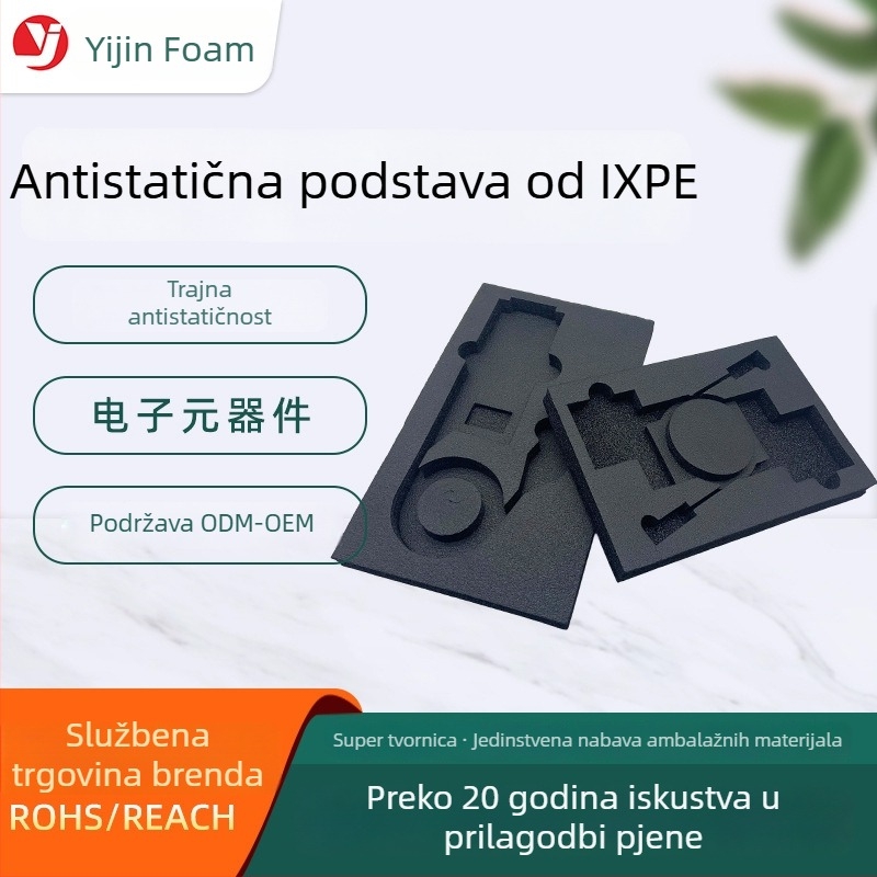 Antistatična kutija za alat s IXPE podstavkom od pjene, 25x, kutija za čipove i uzorke, crna