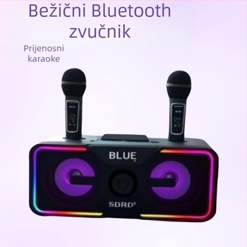 SD215 Bluetooth karaoke zvučnik All-in-One s dvostrukim mikrofonom, 30W, Bluetooth 5.0, 100Hz-20kHz, SNR ≥75 dB, trajanje 3–6h