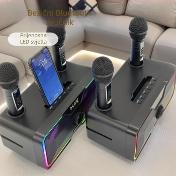 SD215 Bluetooth karaoke zvučnik All-in-One s dvostrukim mikrofonom, 30W, Bluetooth 5.0, 100Hz-20kHz, SNR ≥75 dB, trajanje 3–6h