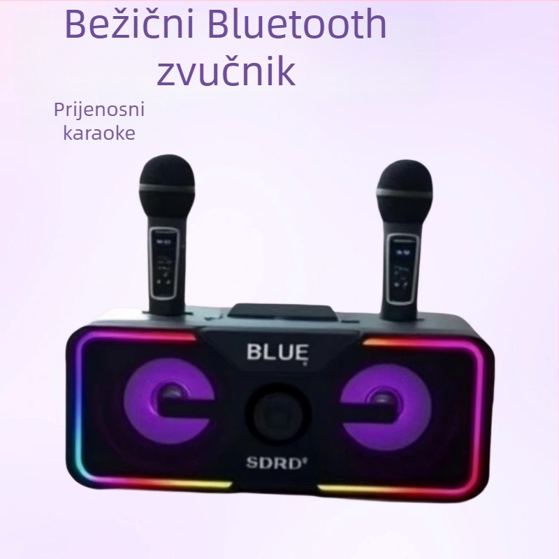 SD215 Bluetooth karaoke zvučnik All-in-One s dvostrukim mikrofonom, 30W, Bluetooth 5.0, 100Hz-20kHz, SNR ≥75 dB, trajanje 3–6h