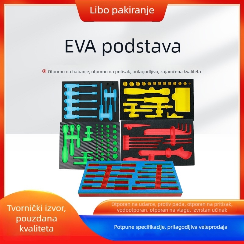 EVA obložna podloga za visoko gusto pakiranje preciznih instrumenata, pjena ublažavanja udara, graviranje dostupno, više boja, gustoća 20/30/38 kg/m³