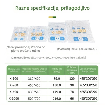 Bijele pjenaste vrećice za pakiranje, veleprodaja, različite veličine, zaštita od tlaka i udaraca tijekom prijevoza